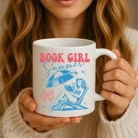 Girl Reading Book Summer Funny Beach Vacation For Book Lover Coffee Mug thumb 3