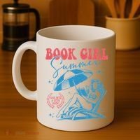 Girl Reading Book Summer Funny Beach Vacation For Book Lover Coffee Mug thumb 4