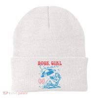 Girl Reading Book Summer Funny Beach Vacation For Book Lover Beanie thumb 0