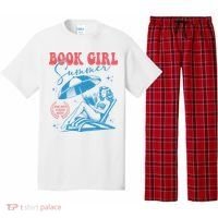 Girl Reading Book Summer Funny Beach Vacation For Book Lover Pajama Set thumb 0