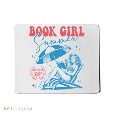 Girl Reading Book Summer Funny Beach Vacation For Book Lover Mousepad