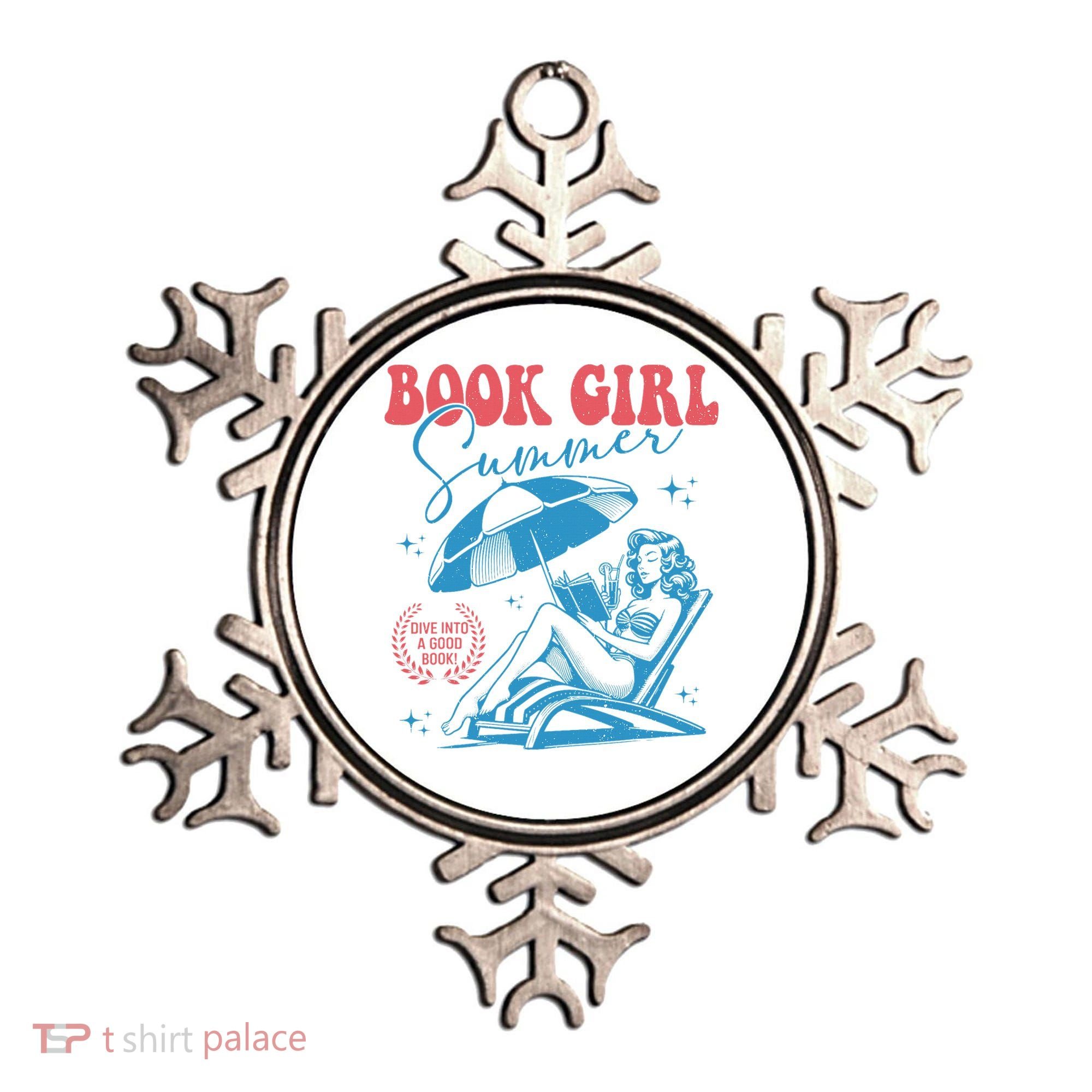 Girl Reading Book Summer Funny Beach Vacation For Book Lover Ornament