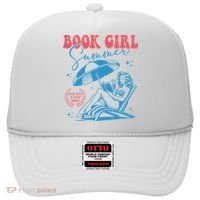 Girl Reading Book Summer Funny Beach Vacation For Book Lover Hat thumb 0