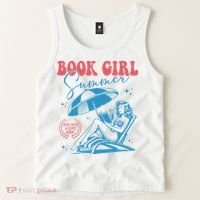Girl Reading Book Summer Funny Beach Vacation For Book Lover Tank Top thumb 2