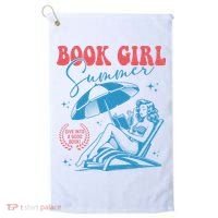 Girl Reading Book Summer Funny Beach Vacation For Book Lover Golf Towel thumb 0