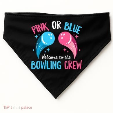 Gender Reveal Bowling Design for a Bowling Lover USA-Made Doggie Bandana