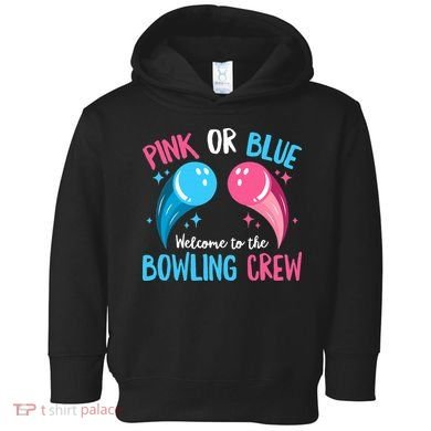 Gender Reveal Bowling Design for a Bowling Lover Toddler Hoodie