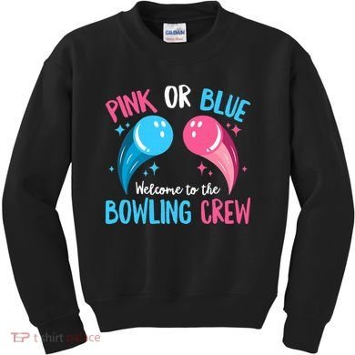 Gender Reveal Bowling Design for a Bowling Lover Kids Sweatshirt