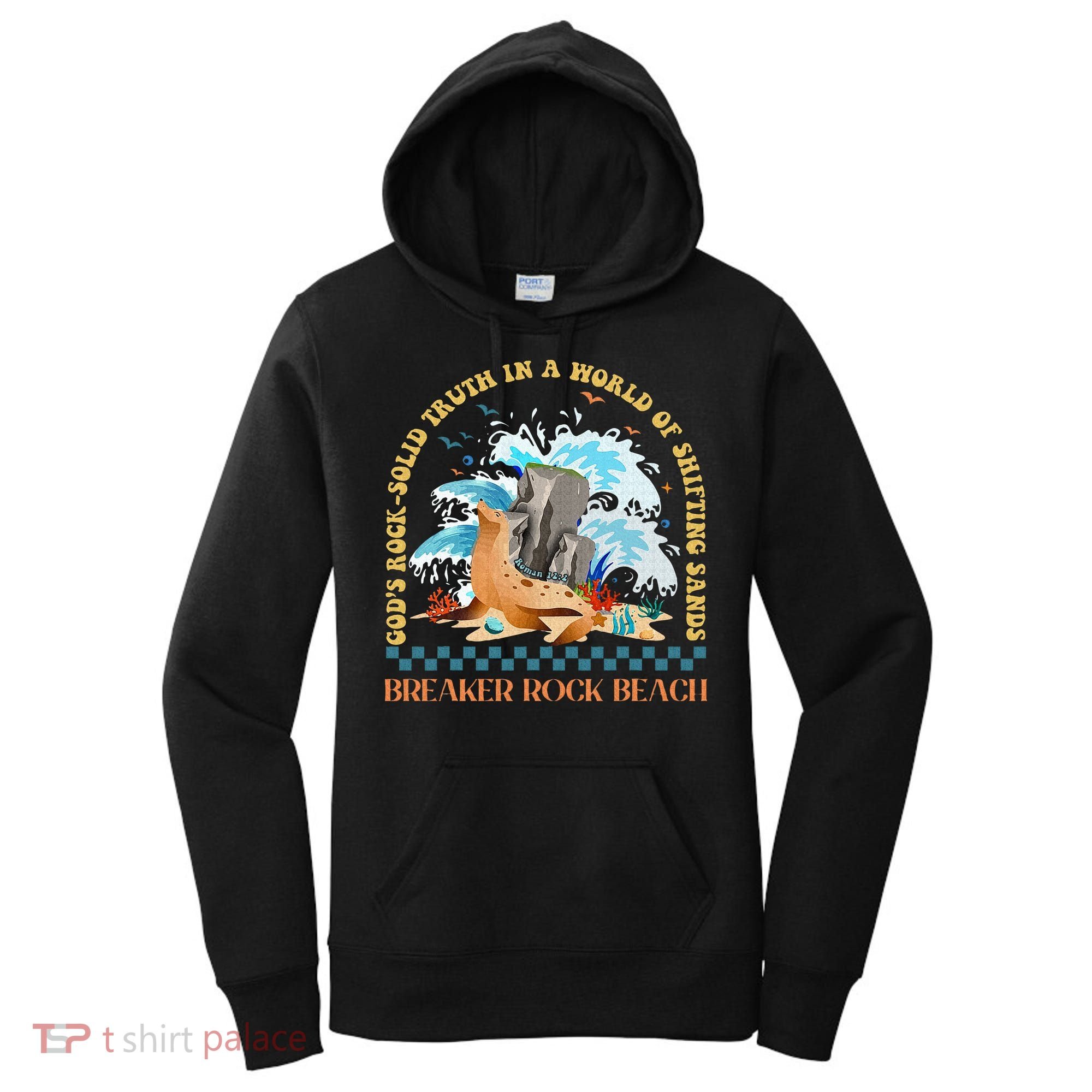 Gods Rocksolid Breaker Rock Beach Vbs 2024 Christian Women's Hoodie