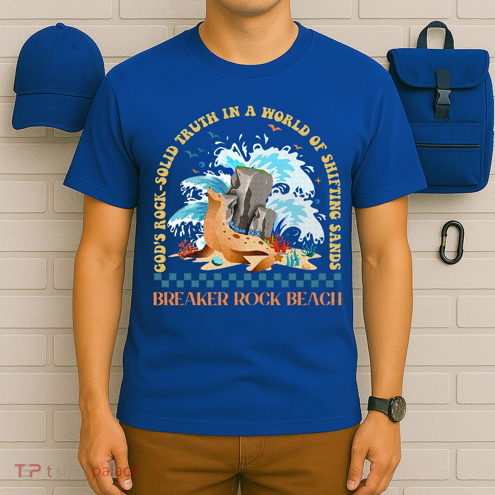 Gods Rocksolid Breaker Rock Beach Vbs 2024 Christian T-Shirt