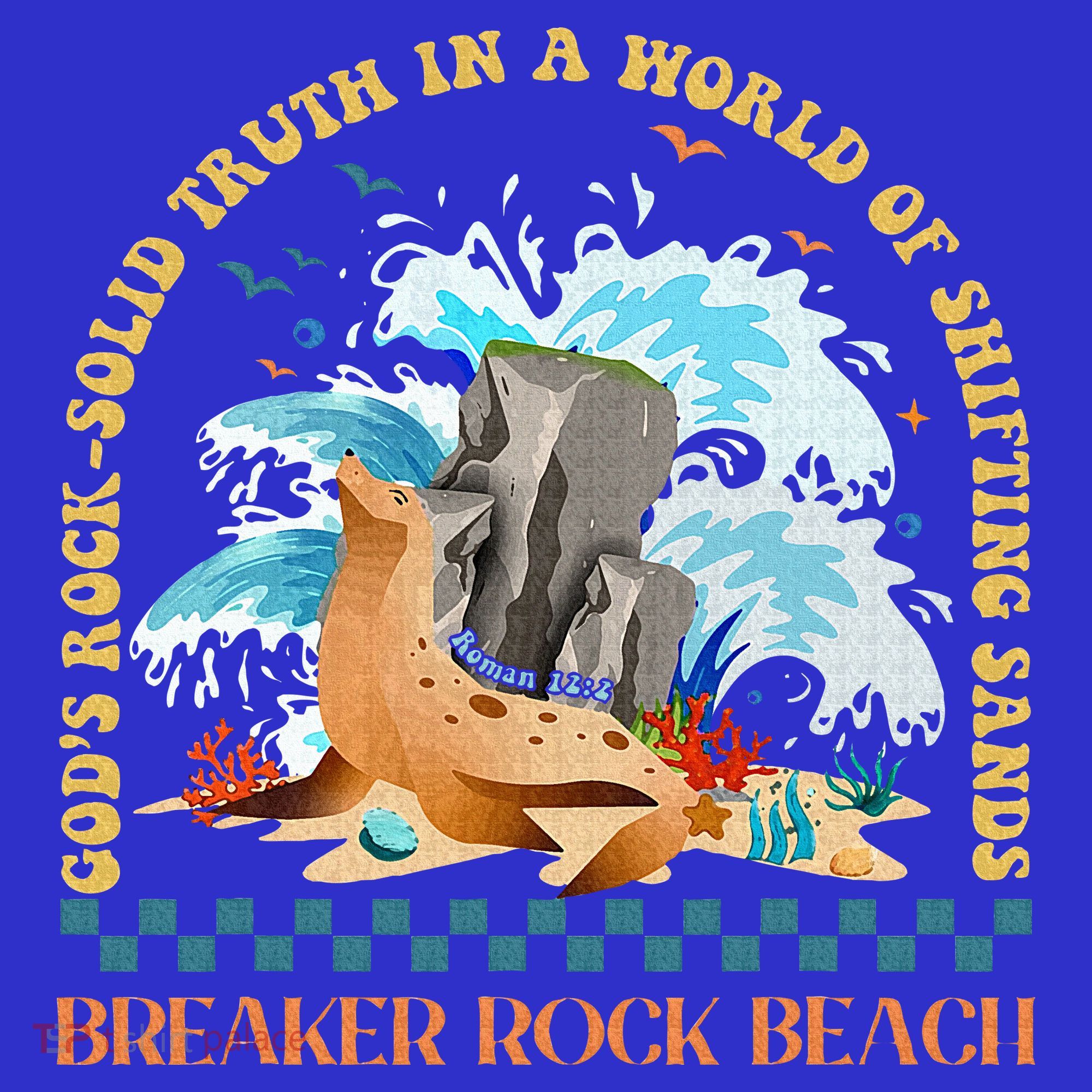 Gods Rocksolid Breaker Rock Beach Vbs 2024 Christian T-Shirt
