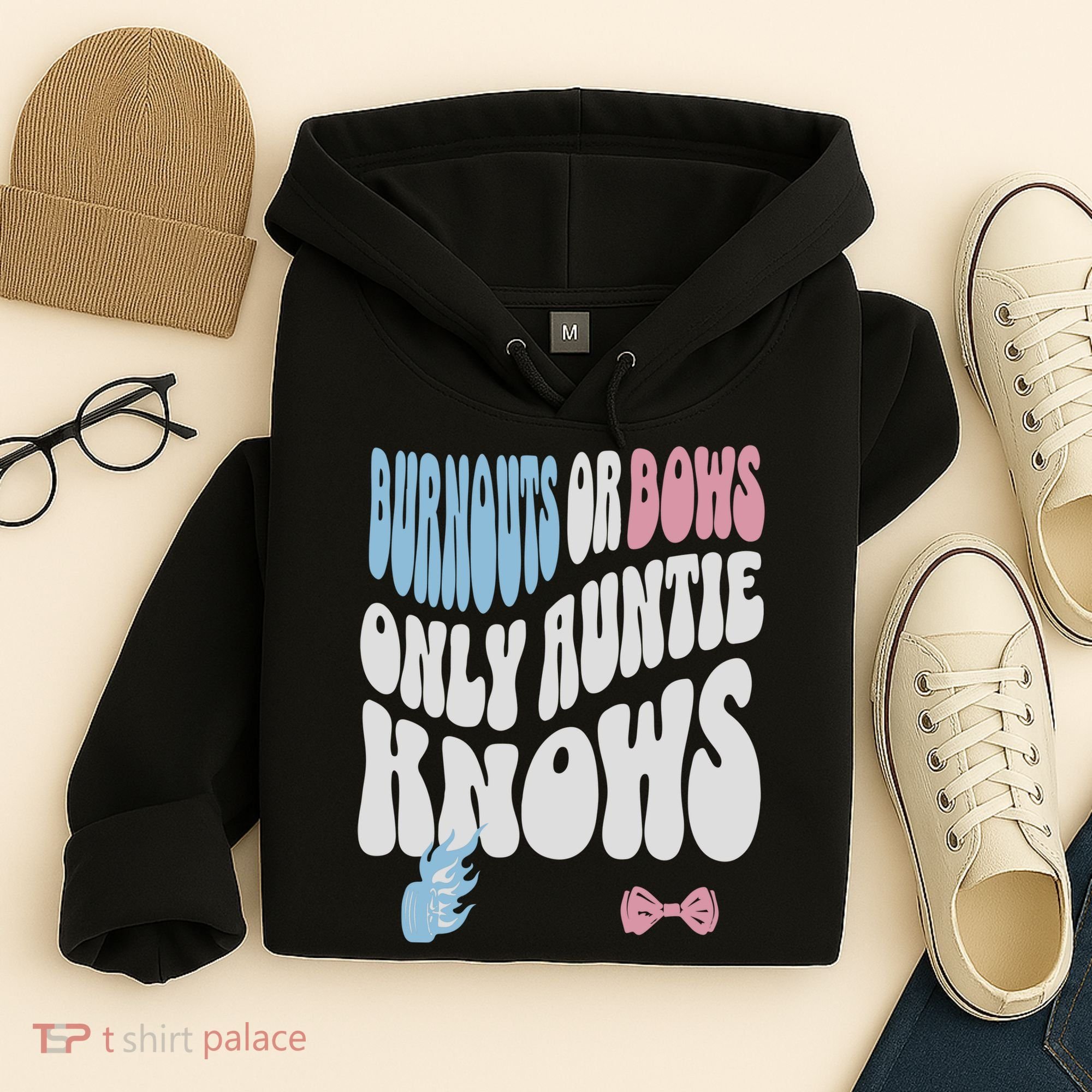 Gender Reveal Burnouts Or Bows New Aunt Hoodie