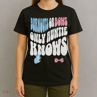 Gender Reveal Burnouts Or Bows New Aunt T-Shirt thumb 4