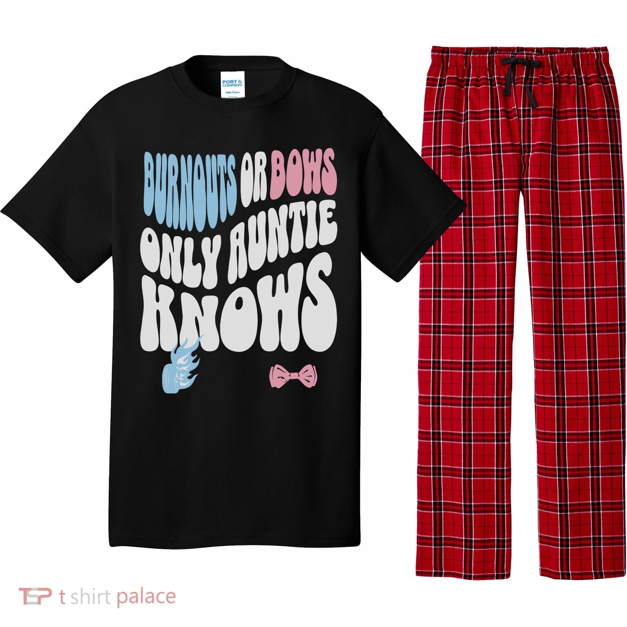 Gender Reveal Burnouts Or Bows New Aunt Pajama Set