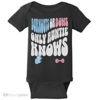 Gender Reveal Burnouts Or Bows New Aunt Baby Bodysuit thumb 0