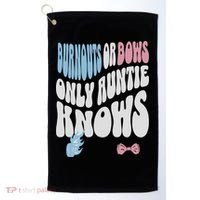 Gender Reveal Burnouts Or Bows New Aunt Golf Towel thumb 0