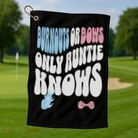 Gender Reveal Burnouts Or Bows New Aunt Golf Towel thumb 1