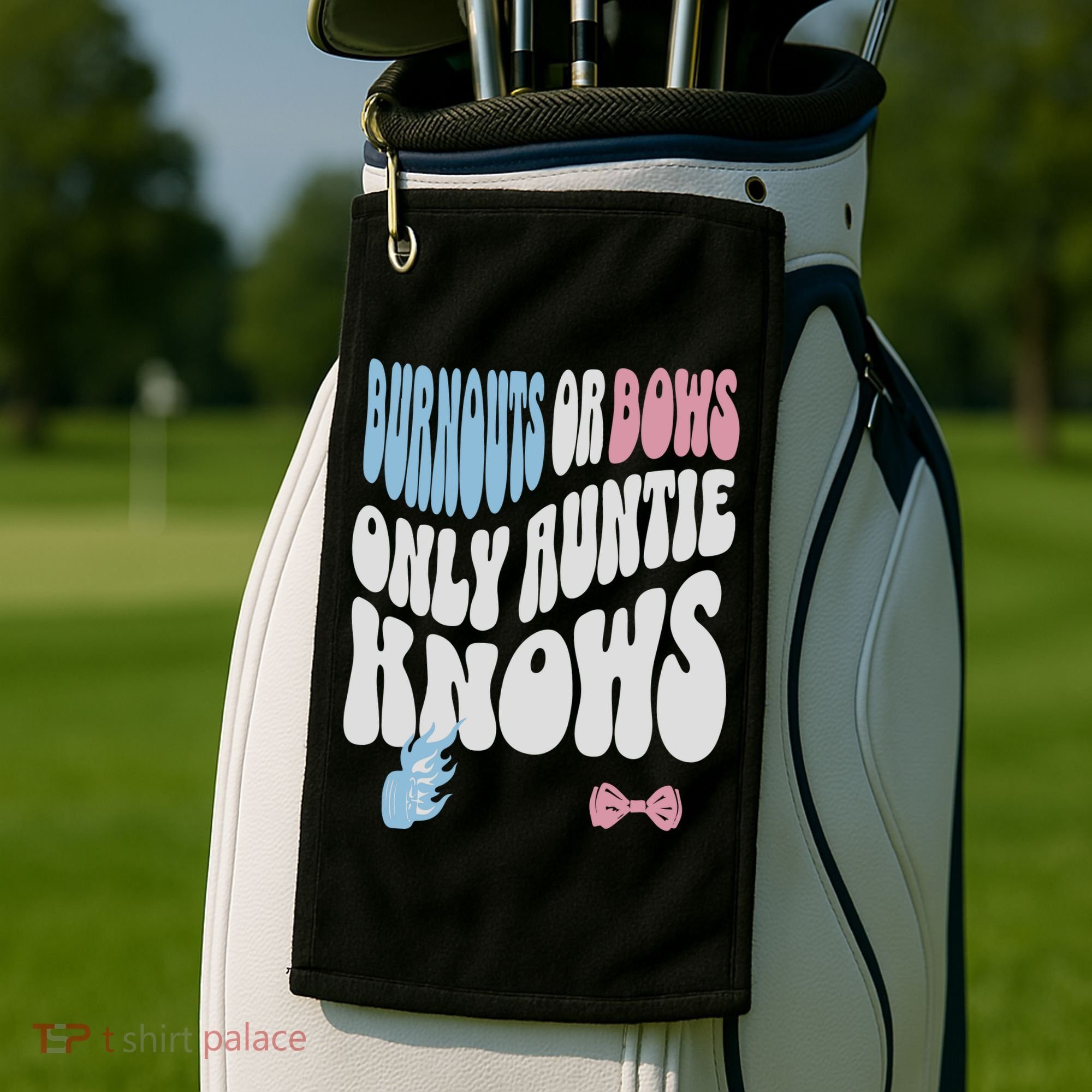 Gender Reveal Burnouts Or Bows New Aunt Golf Towel