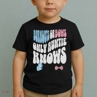 Gender Reveal Burnouts Or Bows New Aunt Toddler T-Shirt thumb 2