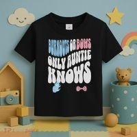 Gender Reveal Burnouts Or Bows New Aunt Toddler T-Shirt thumb 3