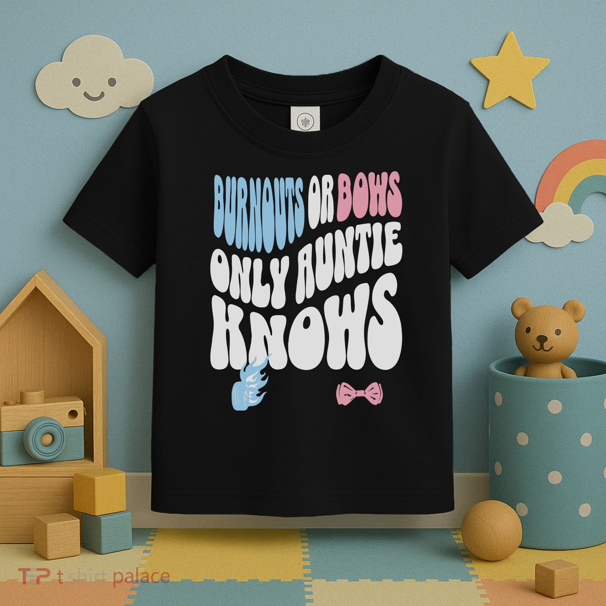 Gender Reveal Burnouts Or Bows New Aunt Toddler T-Shirt