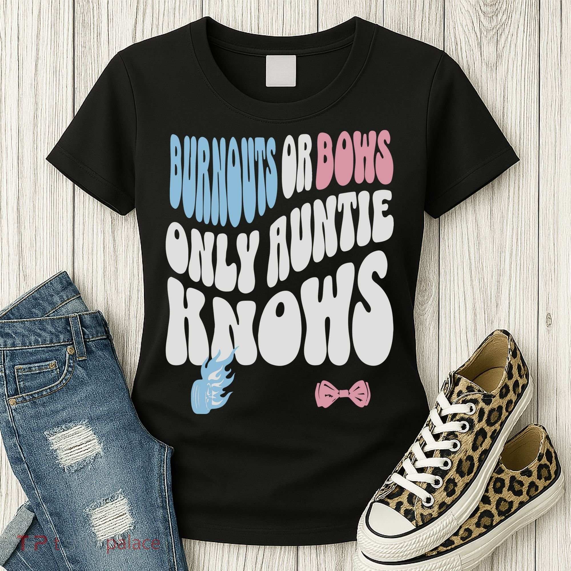 Gender Reveal Burnouts Or Bows New Aunt Women's T-Shirt