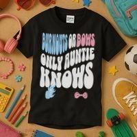 Gender Reveal Burnouts Or Bows New Aunt Kids T-Shirt thumb 3