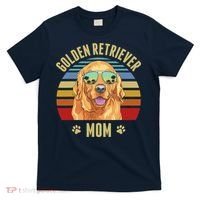 Golden Retriever Best Dog Mom Ever Retro Sunset Beach Vibe T-Shirt thumb 0