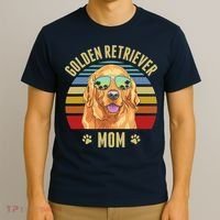 Golden Retriever Best Dog Mom Ever Retro Sunset Beach Vibe T-Shirt thumb 3
