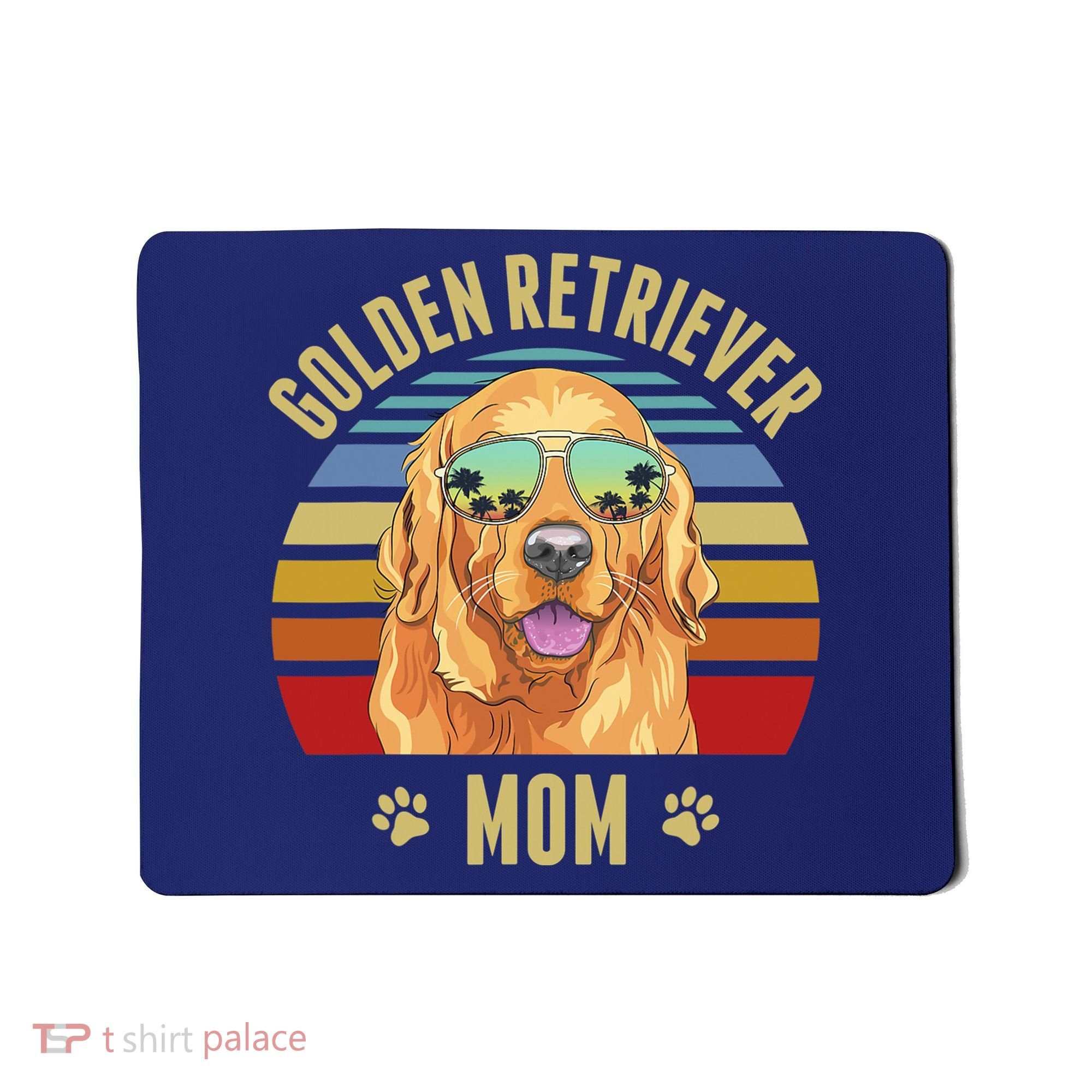 Golden Retriever Best Dog Mom Ever Retro Sunset Beach Vibe Mousepad