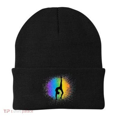 Gymnastics Rainbow Colors Acrobatic Acro Gymnast Beanie