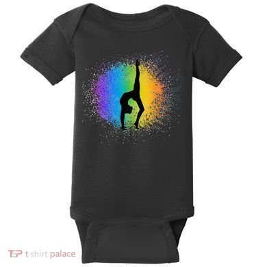 Gymnastics Rainbow Colors Acrobatic Acro Gymnast Baby Bodysuit