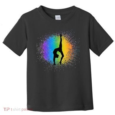 Gymnastics Rainbow Colors Acrobatic Acro Gymnast Toddler T-Shirt