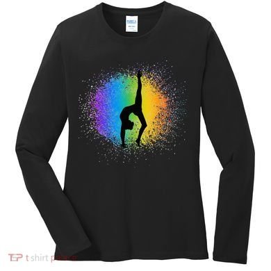Gymnastics Rainbow Colors Acrobatic Acro Gymnast Women's Long Sleeve Shirt