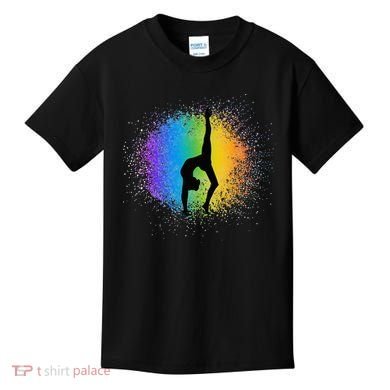 Gymnastics Rainbow Colors Acrobatic Acro Gymnast Kids T-Shirt