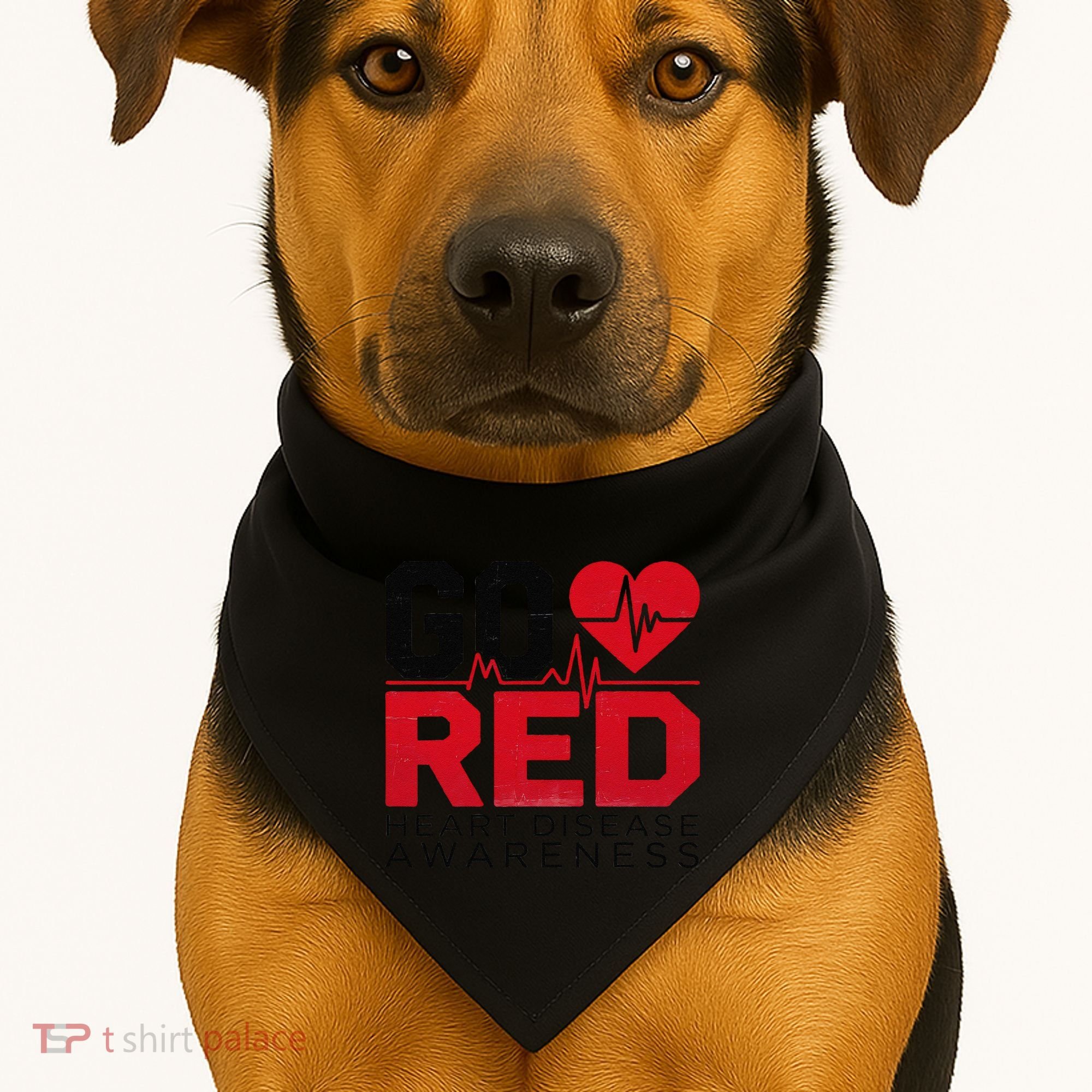 Go Red Chd Heart Disease Month Awareness USA-Made Doggie Bandana