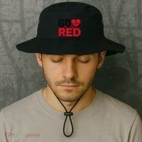 Go Red Chd Heart Disease Month Awareness Bucket Hat thumb 2