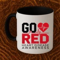 Go Red Chd Heart Disease Month Awareness Coffee Mug thumb 2