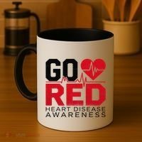 Go Red Chd Heart Disease Month Awareness Coffee Mug thumb 4