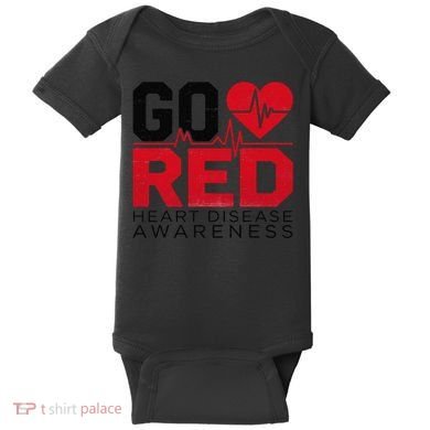 Go Red Chd Heart Disease Month Awareness Baby Bodysuit