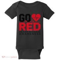 Go Red Chd Heart Disease Month Awareness Baby Bodysuit thumb 0