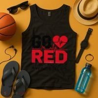 Go Red Chd Heart Disease Month Awareness Tank Top thumb 4