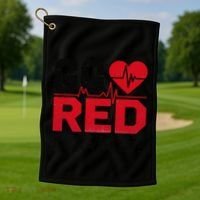 Go Red Chd Heart Disease Month Awareness Golf Towel thumb 1