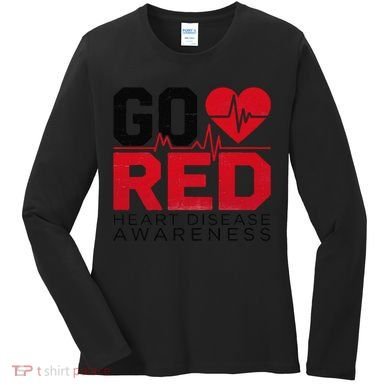 Go Red Chd Heart Disease Month Awareness Women's Long Sleeve Shirt