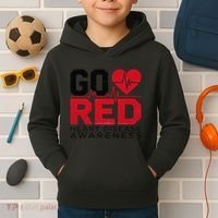 Go Red Chd Heart Disease Month Awareness Kids Hoodie thumb 2