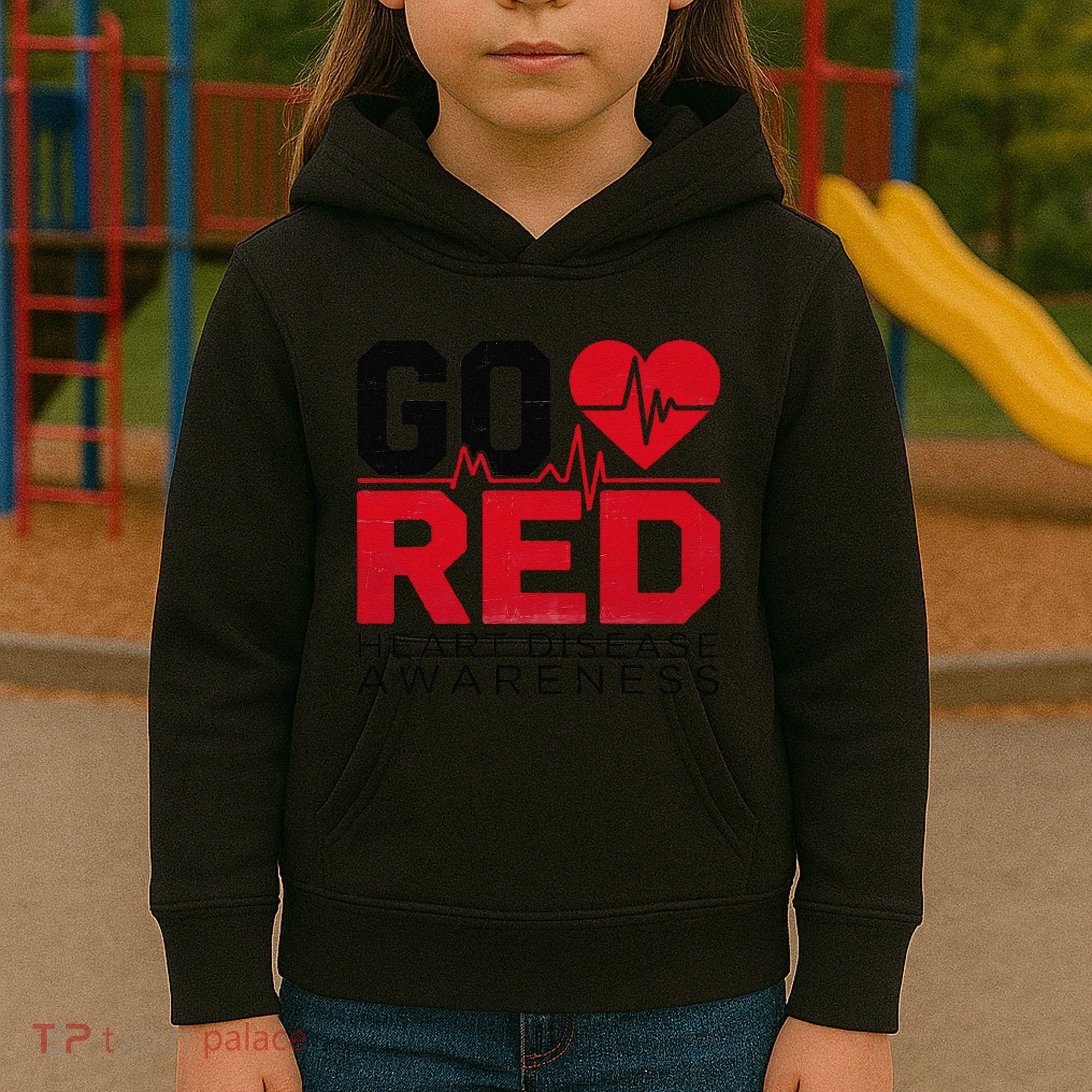 Go Red Chd Heart Disease Month Awareness Kids Hoodie