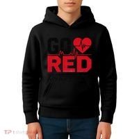 Go Red Chd Heart Disease Month Awareness Kids Hoodie thumb 4