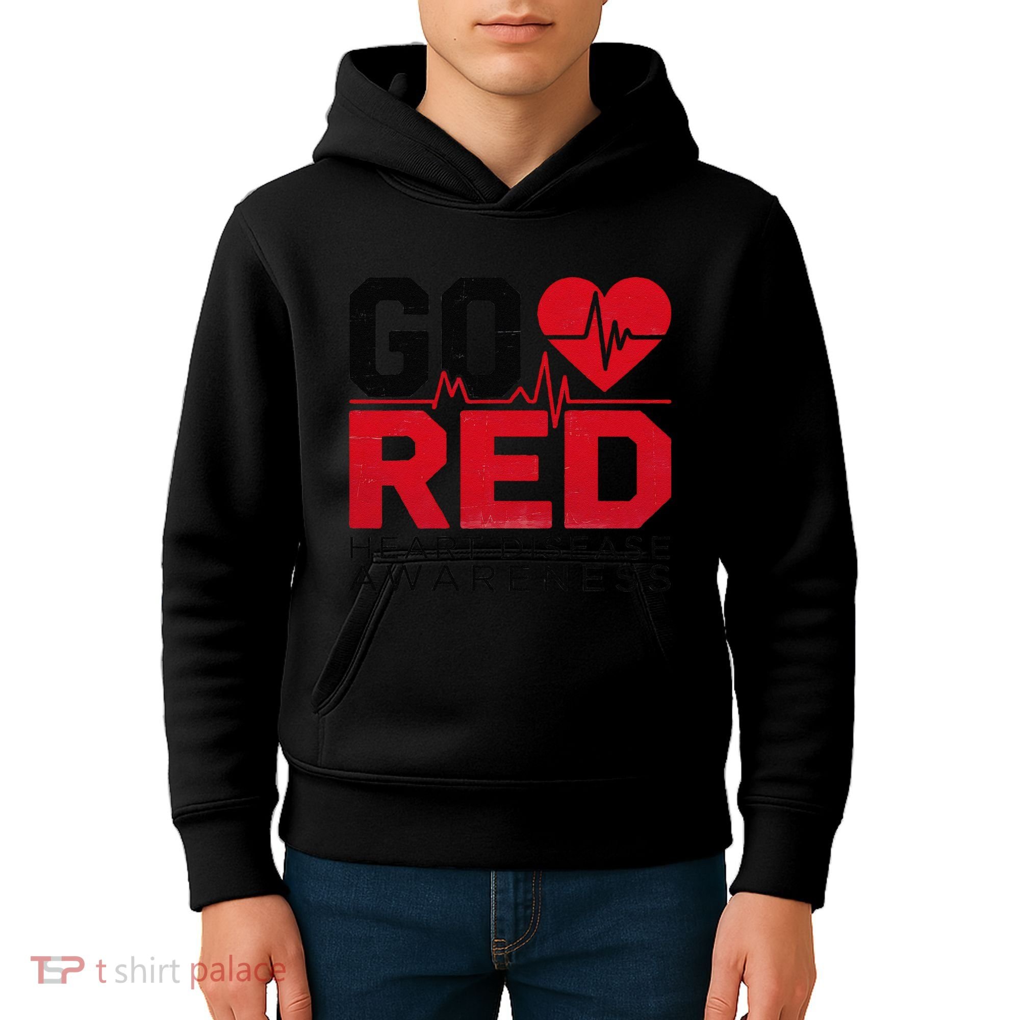 Go Red Chd Heart Disease Month Awareness Kids Hoodie
