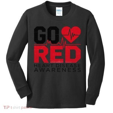 Go Red Chd Heart Disease Month Awareness Kids Long Sleeve Shirt