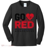 Go Red Chd Heart Disease Month Awareness Kids Long Sleeve Shirt thumb 0